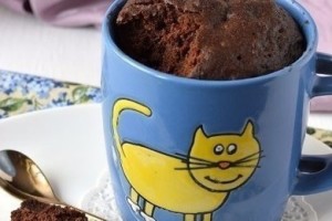 Нежный шоколадный кекс в микроволновке. Всего 5 минут на приготовление!